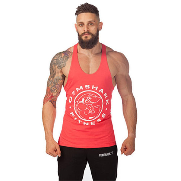 Tank Top Men Gym-shark Bodybuilding and Fitness